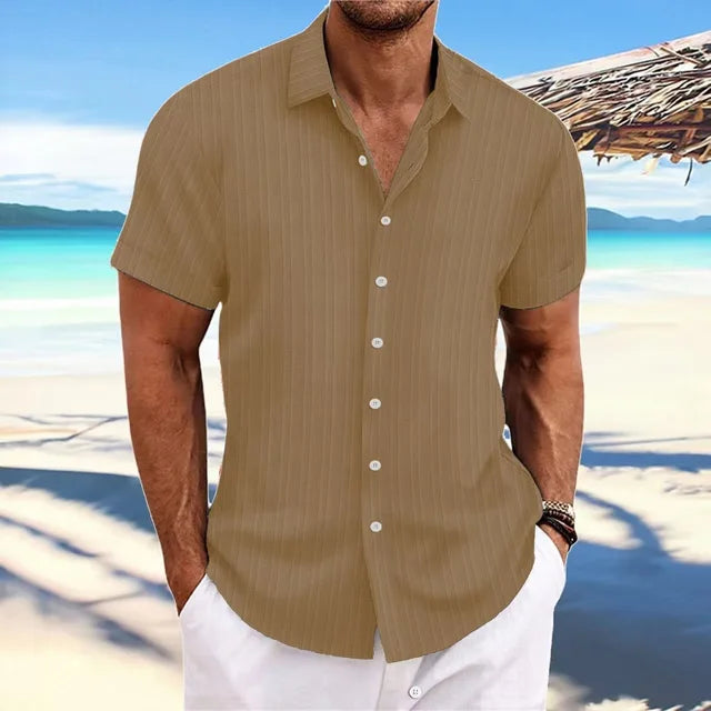 Relaxed fit heren strandoverhemd, casual zomer shirt voor ultiem draagcomfort.