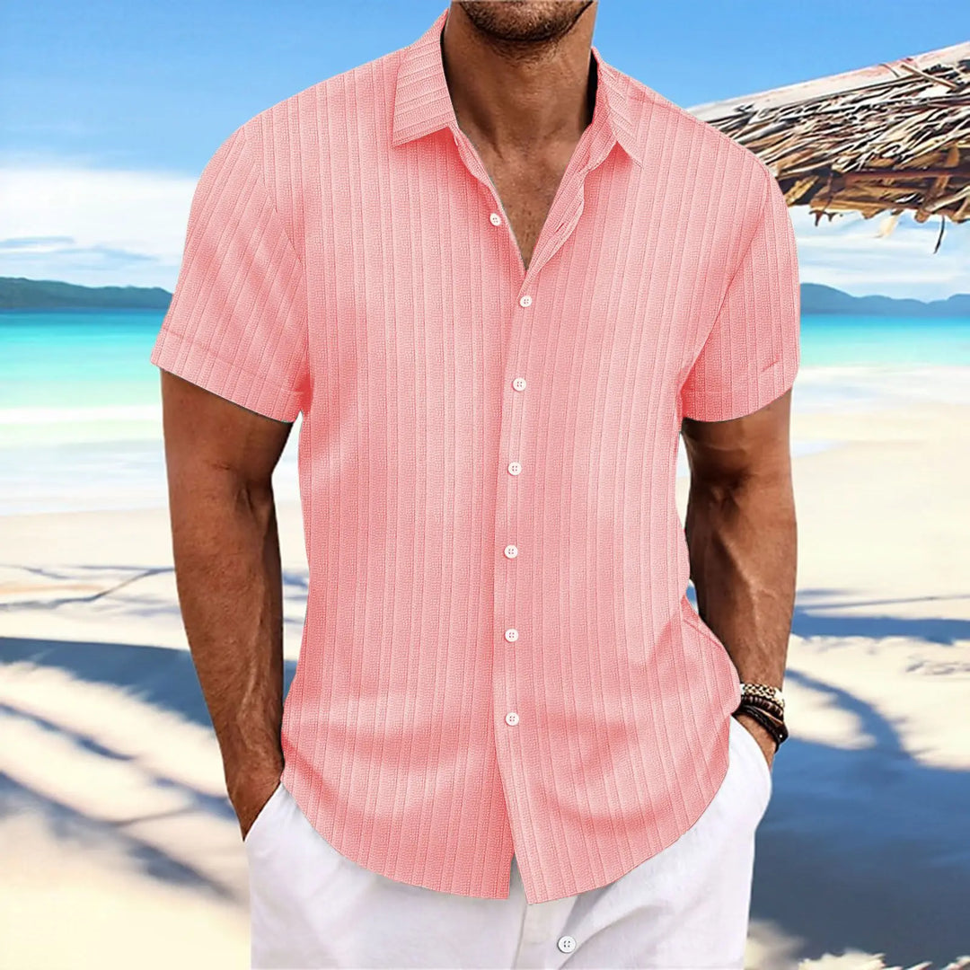 Trendy heren luchtig overhemd, perfect als strandoverhemd of casual zomer shirt.