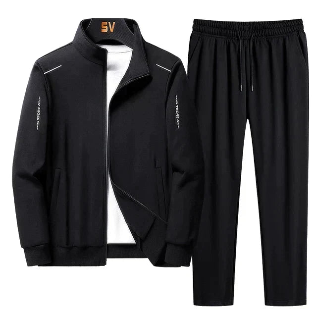 Stijlvol heren herfst trainingspak Damian. Comfortabele outfitset voor sport of casual vrije tijd.