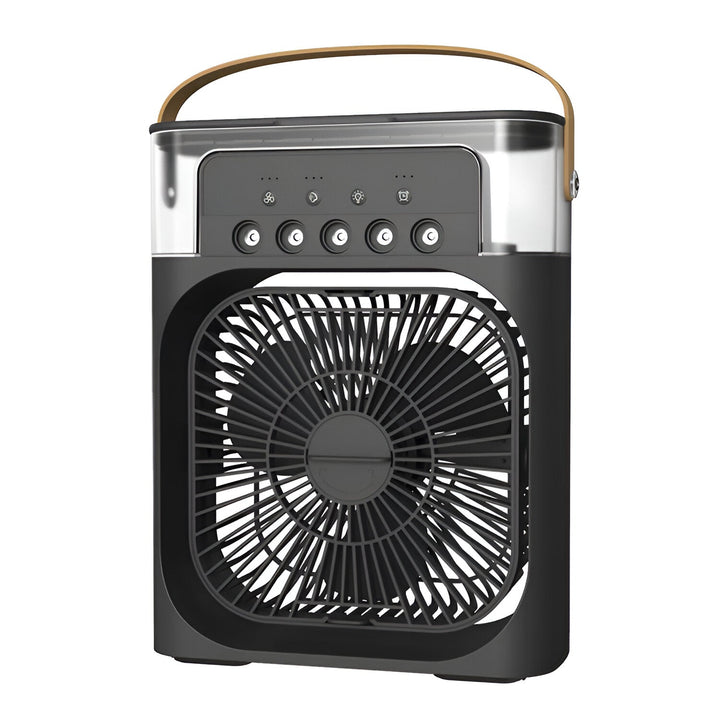 Airco met stille werking, bevochtiger, reiniger en LED-verlichting voor rust en comfort.