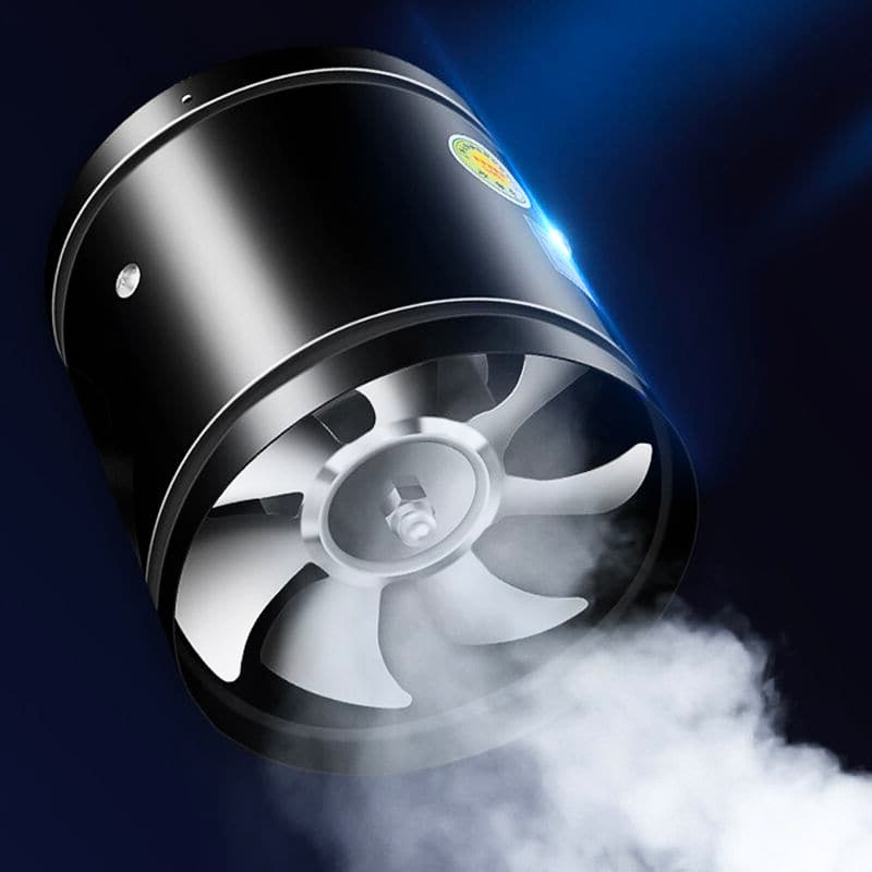 Compacte PureFlow afzuigventilator voor efficiënte luchtverversing in wit design.