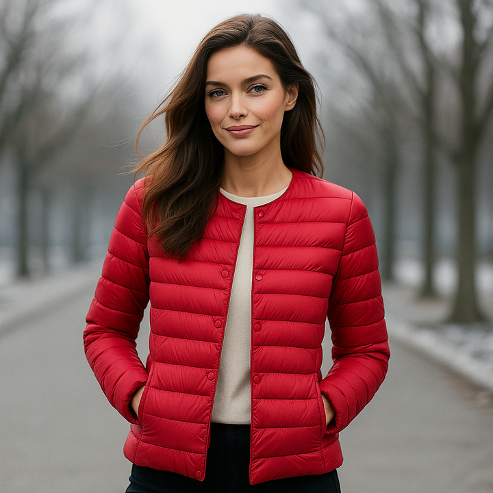 Dames gewatteerd jack, stijlvol en comfortabel, perfect voor herfst en lente.
