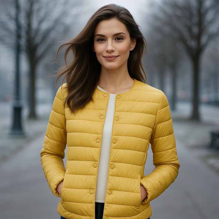 Comfortabel gewatteerd damesjack, warm voor lente en herfst, perfecte bovenkleding.