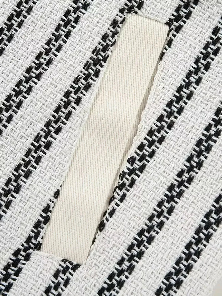 Stijlvol heren trucker jasje met strepen voor een casual of smart casual gelegenheid, lente/voorjaar.