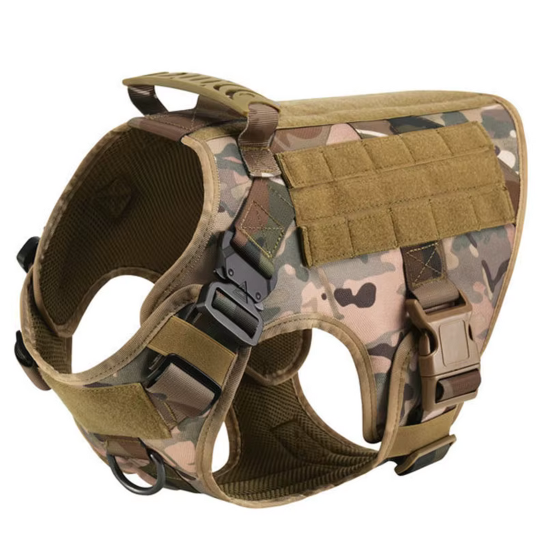 Tactisch hondentuig voor sterke honden. Biedt superieure controle en stabiliteit tijdens wandelen en training. K9-geschikt.