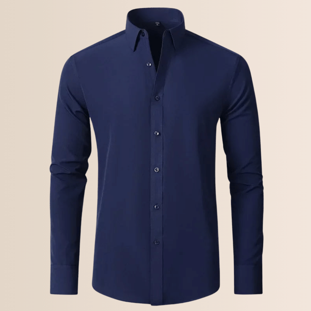 Comfortabel heren overhemd met stretch, perfect voor lange werkdagen zonder kreuken.