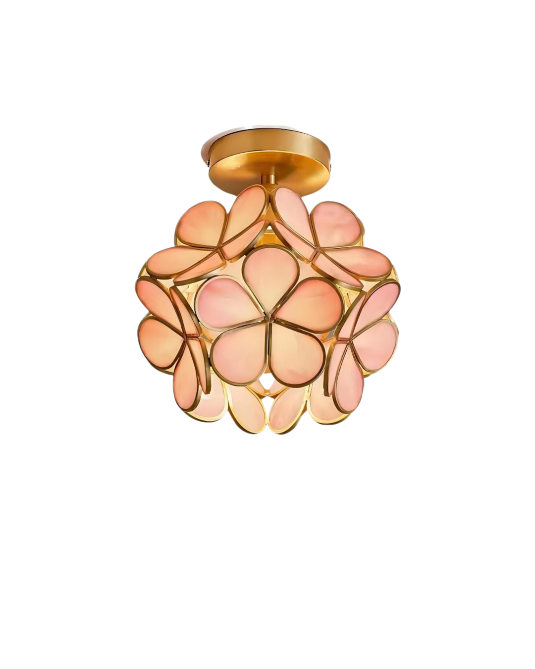 Plafondlamp met bloemmotief, acryl constructie voor duurzame en elegante verlichting.