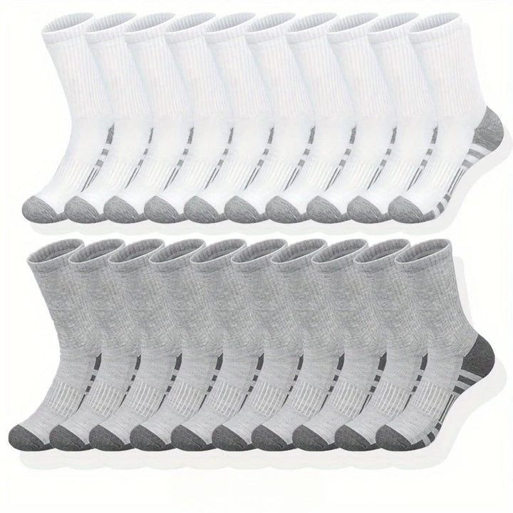 Detail van zacht, ademend polyester van duurzame herensokken, ontworpen voor comfort en vochtregulatie.