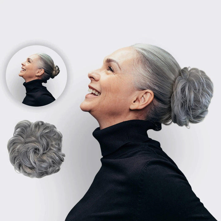 BunPop scrunchie in blond. Voeg extra haar toe voor een volle, natuurlijke knot.