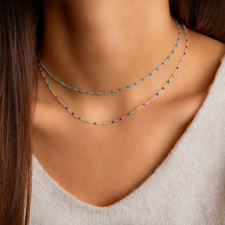 Stijlvolle Iris regenboogketting voor dames, een kleurrijk en verstelbaar sieraad.