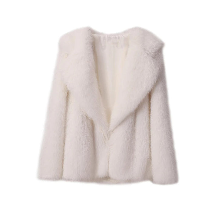 Pluizige damesjas, oversized en warm, een comfortabele en trendy keuze voor de winter.