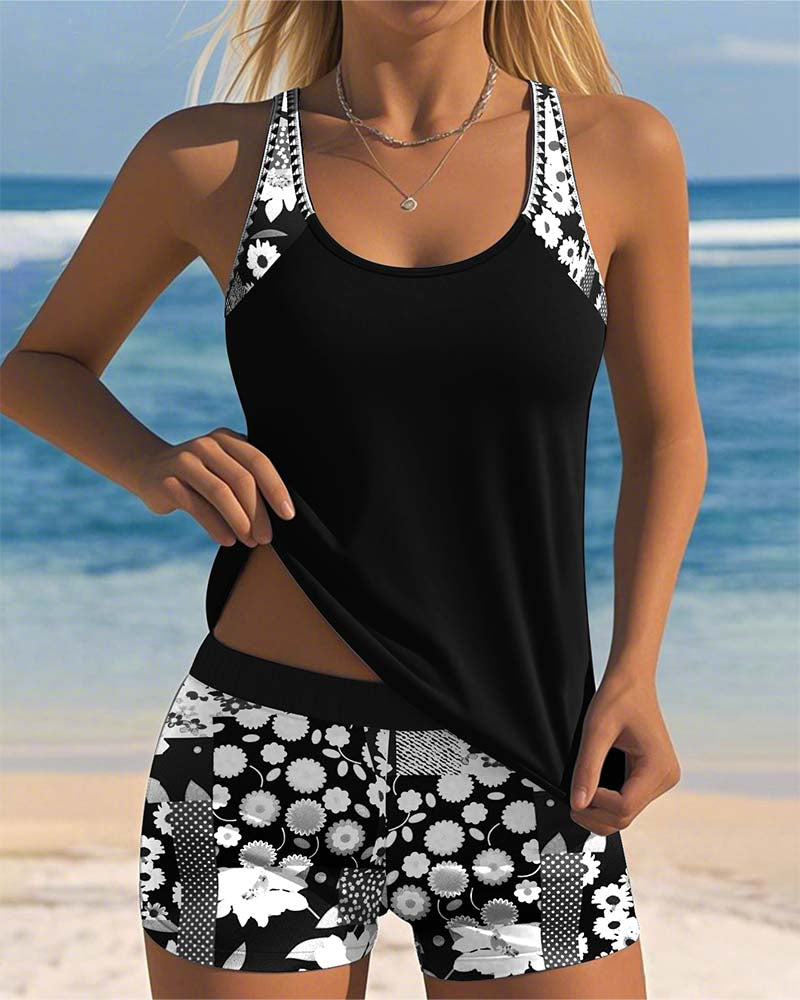 Zomerse dames tankini set, een elegante en comfortabele keuze voor uw zwemkledingcollectie.