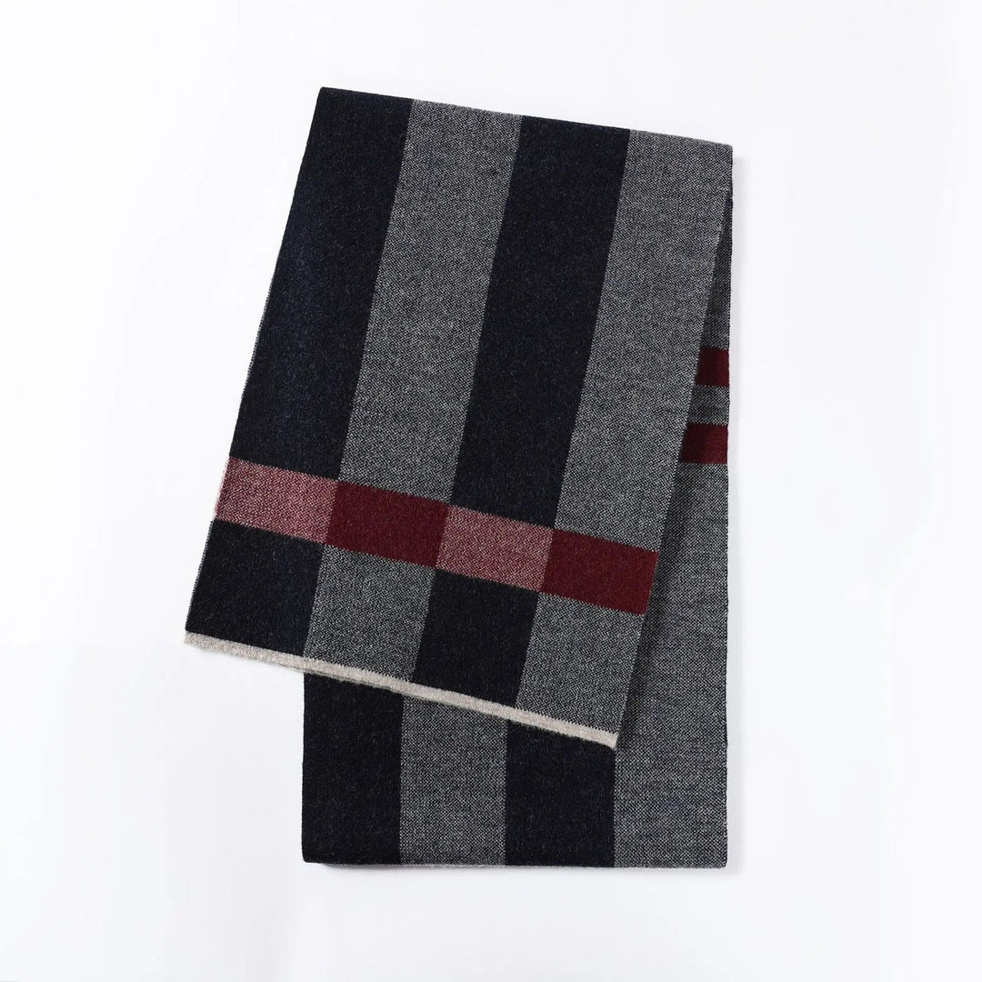 Elegante heren sjaal van wol, veelzijdig en behaaglijk voor winterse gelegenheden. Hoge kwaliteit.