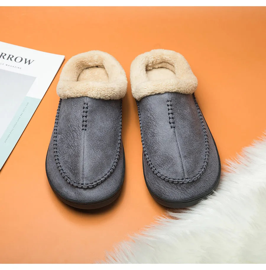 Antislip heren pantoffels, instapmodel voor optimale veiligheid en comfort thuis.