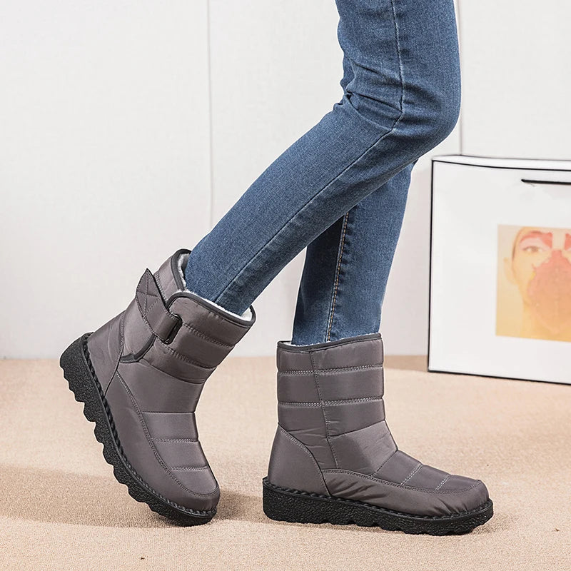 Unisex winterschoenen, warm en waterdicht, met trendy plateauzool.