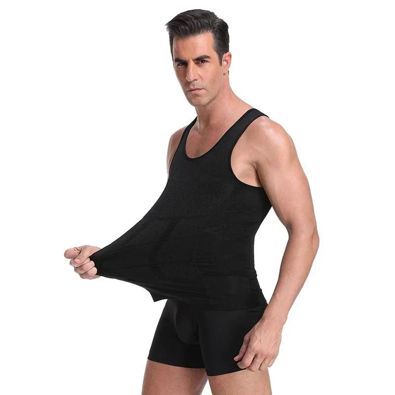Heren compressie shirt, comfortabele onderkleding voor bodyforming en een slanke look.