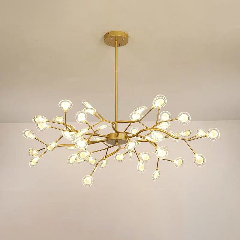 Detail van G9 fitting LED lampjes; vuurvlieg tak design van de moderne kroonluchter.