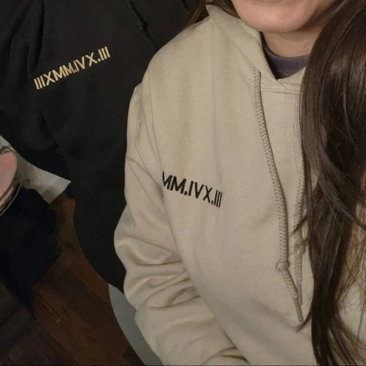 Stijlvolle unisex sweatshirt voor koppels, vier jullie liefdesverhaal.