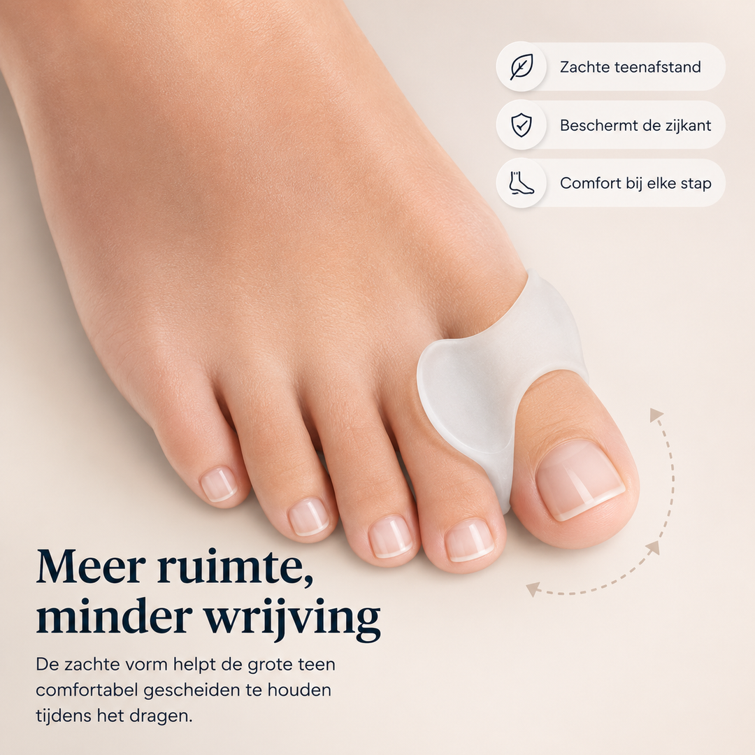 Uniseks gel teenbeschermer voor hallux valgus pijnverlichting en voetverzorging. Perfect voor comfort.
