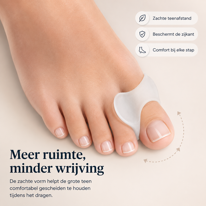 Uniseks gel teenbeschermer voor hallux valgus pijnverlichting en voetverzorging. Perfect voor comfort.