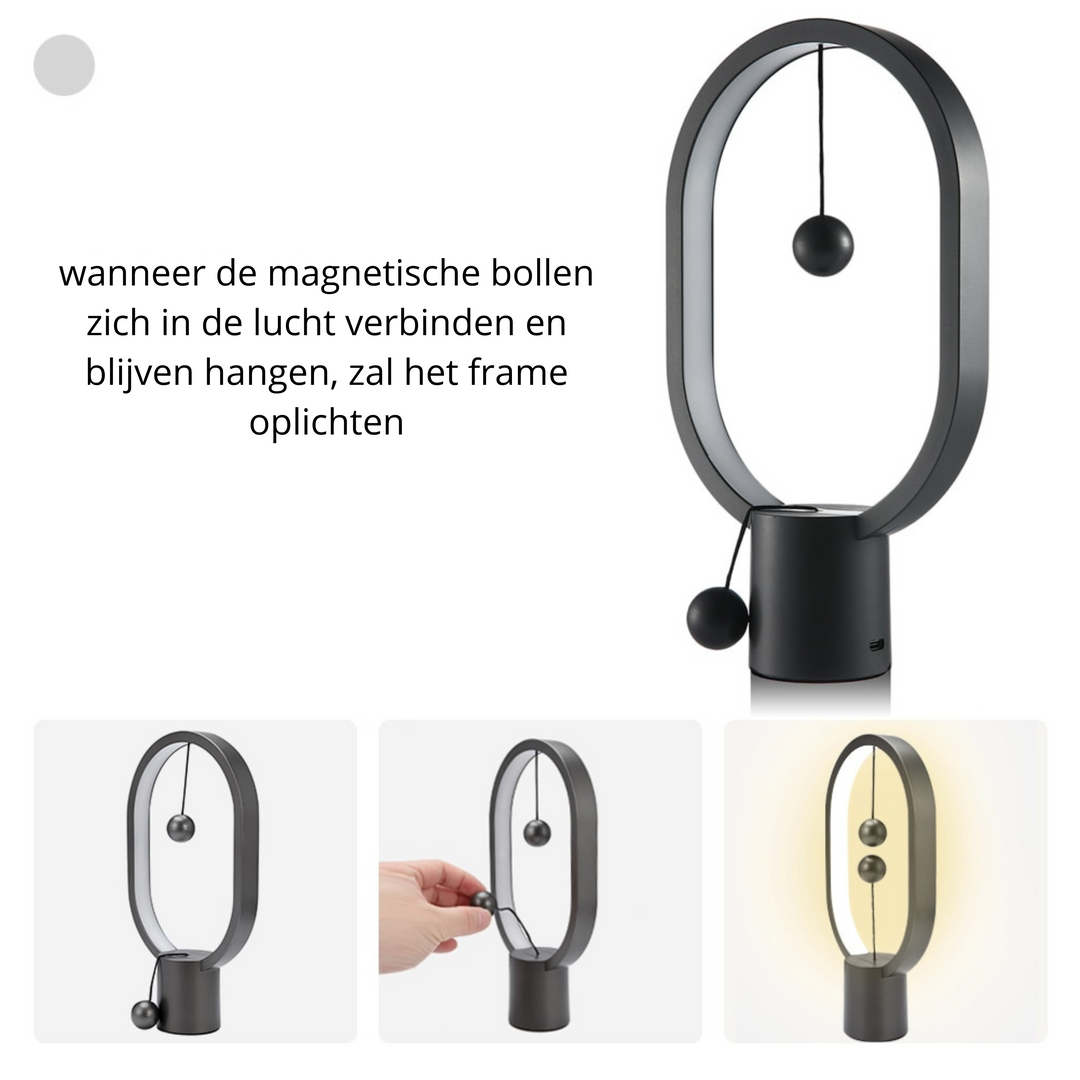Sfeervolle tafellamp voor de woonkamer met zwevend licht en uniek modern design. Mooie decoratie.