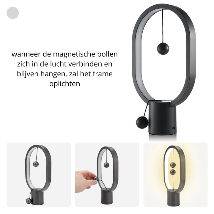 Sfeervolle tafellamp voor de woonkamer met zwevend licht en uniek modern design. Mooie decoratie.