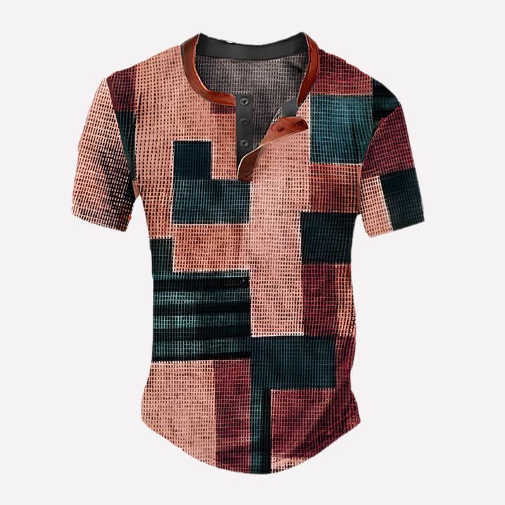 Ademend wafel breisel heren T-shirt, stijlvol en comfortabel voor dagelijks gebruik.