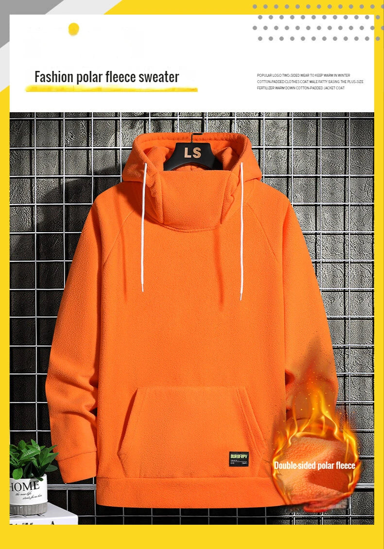 Dikke heren oversized hoodie met kapuchon, zachte en warme streetwear trui.
