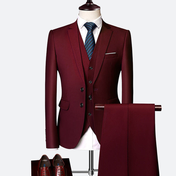 Hoogwaardig 3-delig herenpak in slim fit, voor een luxe en onberispelijke uitstraling.