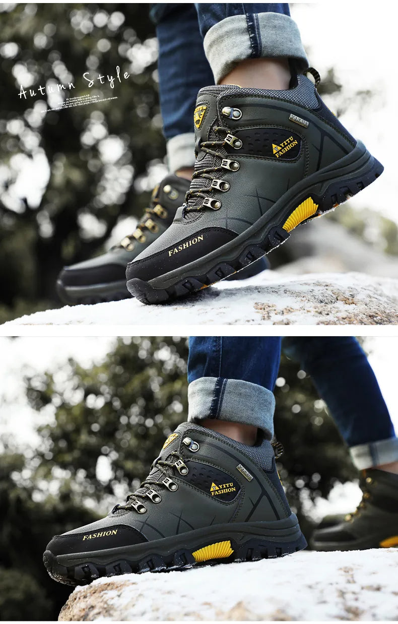 Waterdichte heren snowsneakers met vetersluiting voor een optimale en stevige pasvorm.