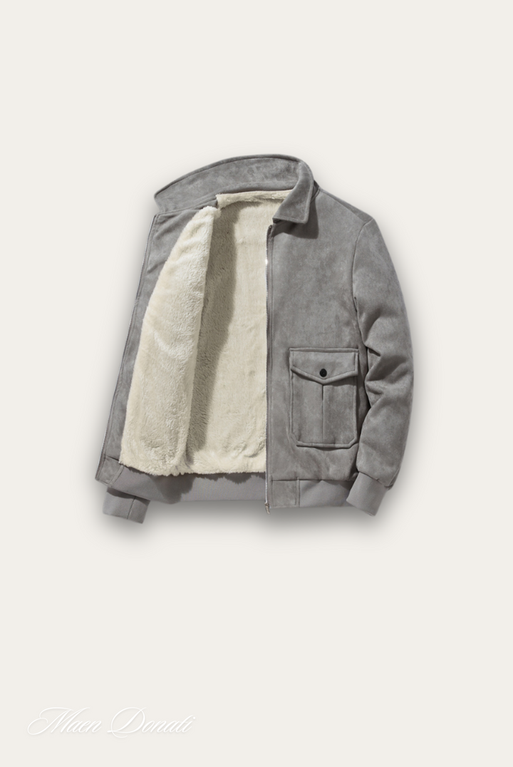 Trendy grijze herenjas Matteo, stijlvol en comfortabel voor mannen. Ideaal als tussenjas.