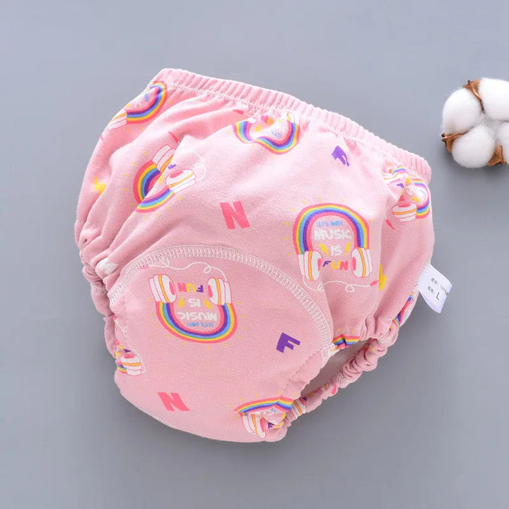 Unisex katoenen luierbroek voor peuters, herbruikbaar en met 6-lagen absorptie.