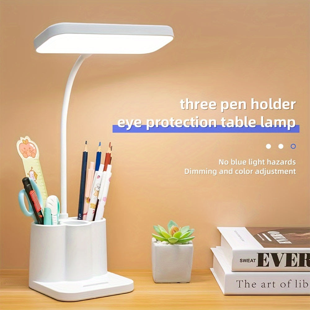 Oplaadbare LED tafellamp, ideaal als draadloze leeslamp, compact en modern design.