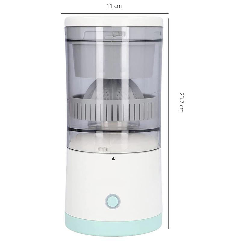 Draadloze citruspers wordt opgeladen via USB, klaar voor gebruik; toont de handige oplaadbare functie van de fruitpers.