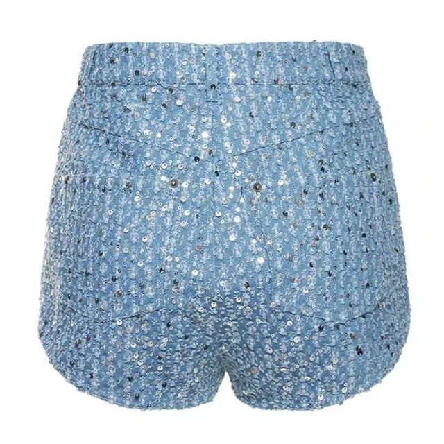 Deze dames denim set met pailletten is stijlvol, comfortabel en perfect voor de lente.