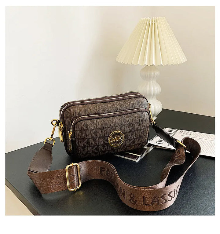 Luxe dames handtas, bruine schoudertas die ook als crossbody tas te gebruiken is.