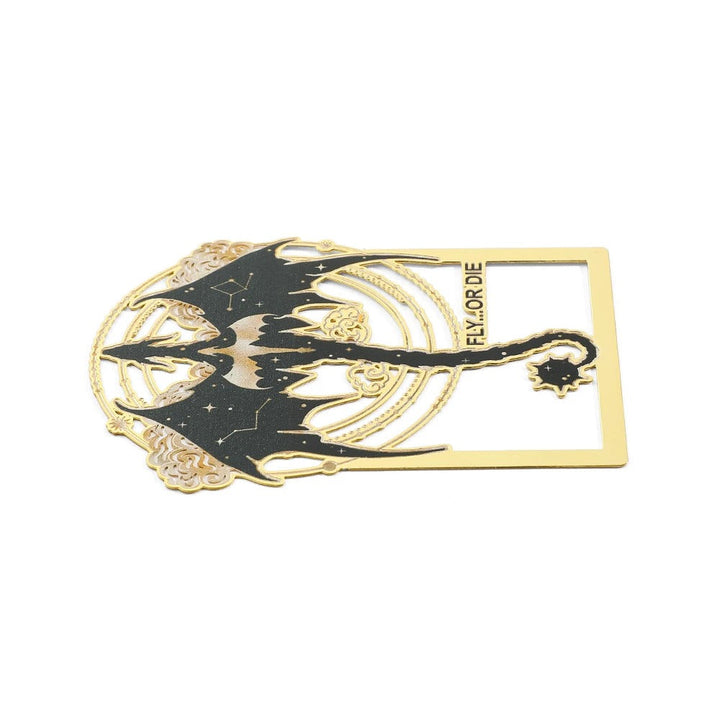 Stijlvolle Fourth Wing metalen bladwijzer pin; een praktisch en decoratief boekaccessoire.
