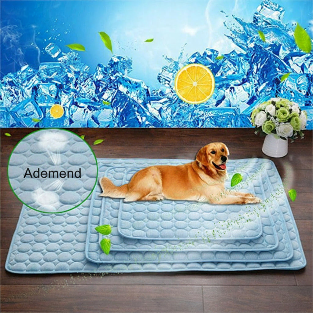 IJszijde koelmat voor huisdieren, ideaal voor honden en katten om koel te blijven tijdens warme zomerdagen.