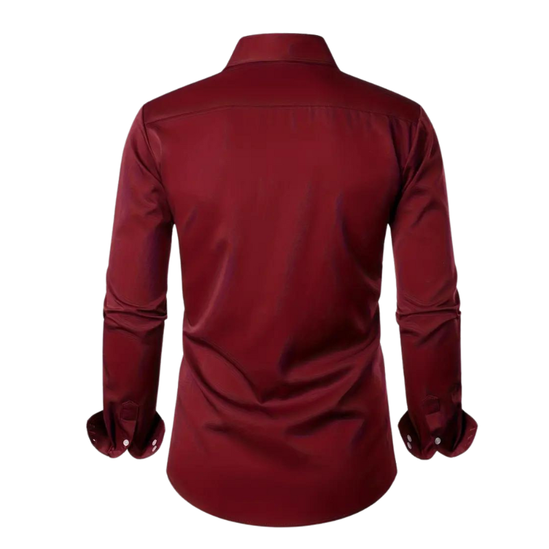 Feestelijk groen herenblouse, met een strakke pasvorm, perfect voor stijlvolle heren mode.