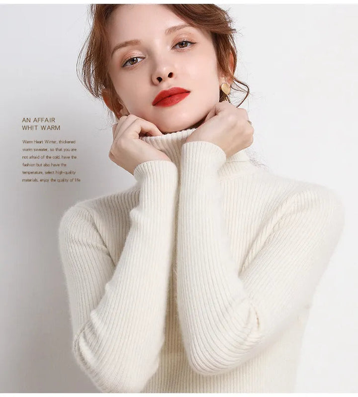 Effen casual coltrui voor dames. Gebreid en stijlvol, perfect voor herfstmode.