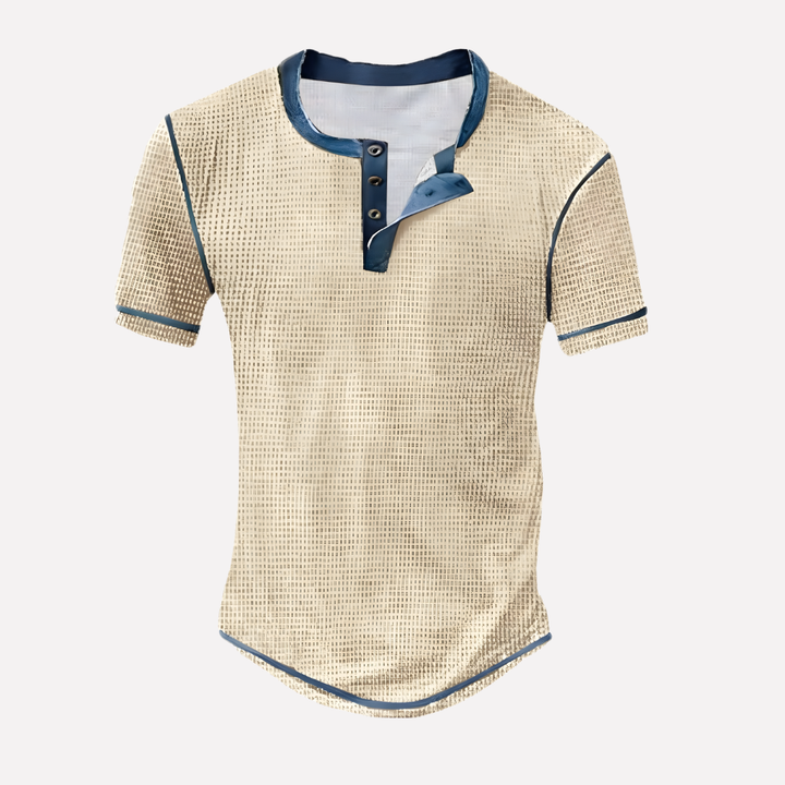 Heren wafel breisel T-shirt, ademend en comfortabel, de ideale casual shirt voor mannen.