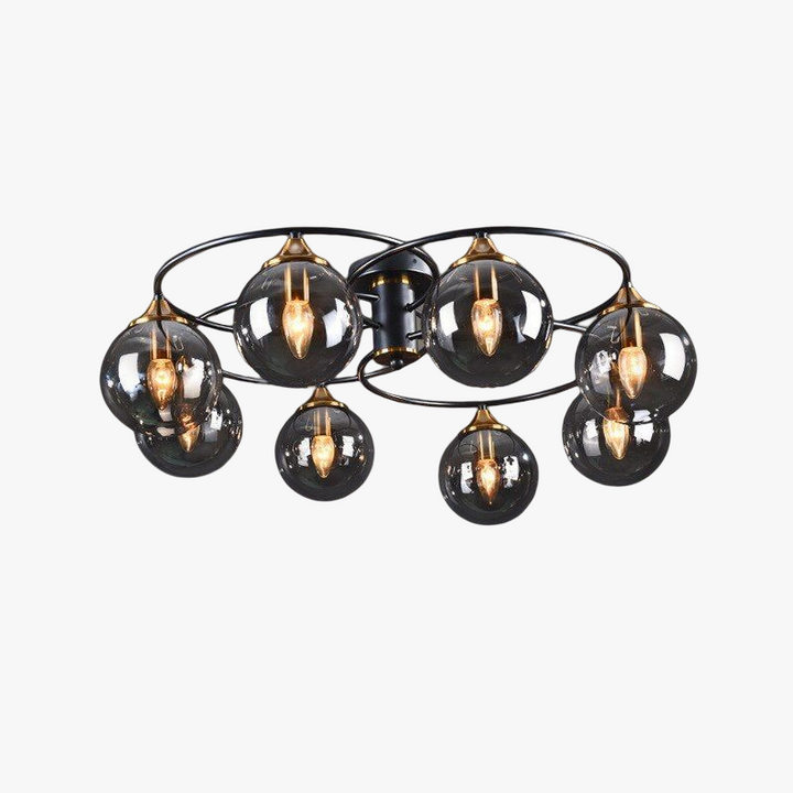 Klassieke LED plafondlamp LumiAura met elegant rookglas, ideaal voor een vintage interieur.