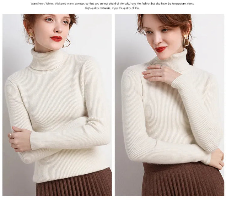 Warme gebreide dames coltrui, comfortabel. Een must-have voor winterse outfits.