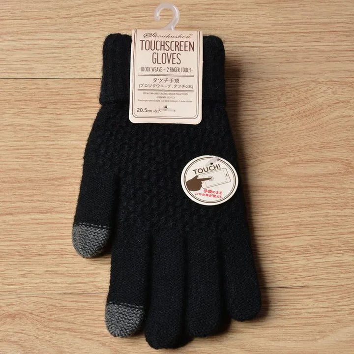 Trendy gebreide winterhandschoenen met touchscreen voor dames, een slimme modekeuze.
