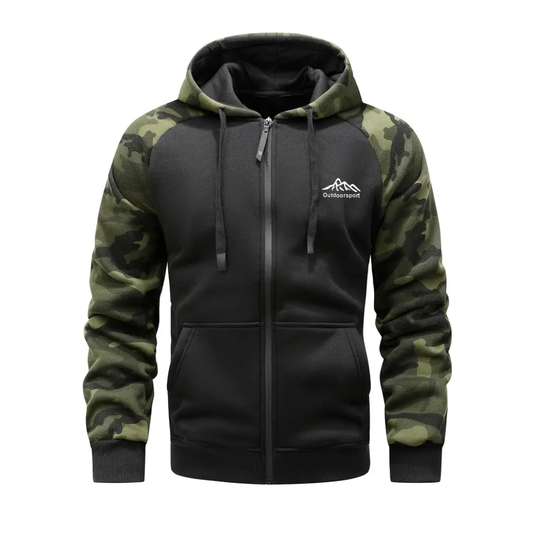 Heren Ethan camo fleecejack, warm en comfortabel voor winterse outdoor avonturen.