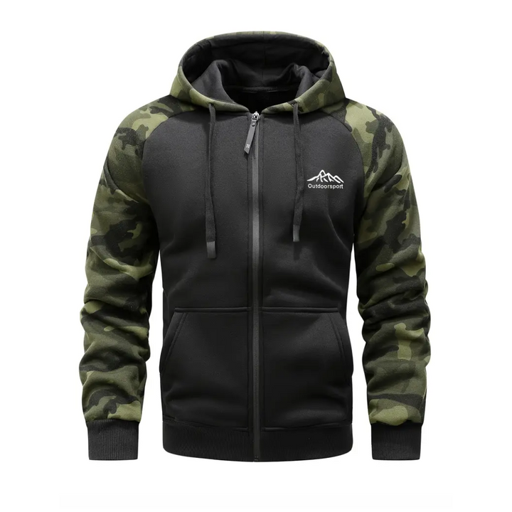 Heren Ethan camo fleecejack, warm en comfortabel voor winterse outdoor avonturen.