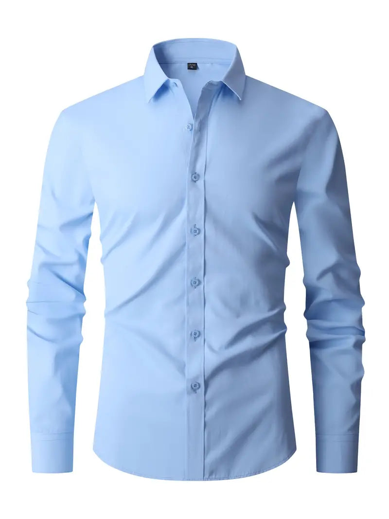 Smart casual heren overhemd, comfortabel en veelzijdig. Perfect voor een moderne look, zowel formeel als casual.