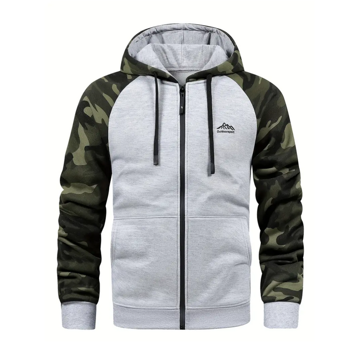 Praktisch heren camo jas Ethan, warm en zacht fleece; ideaal voor avontuurlijke en casual heren.