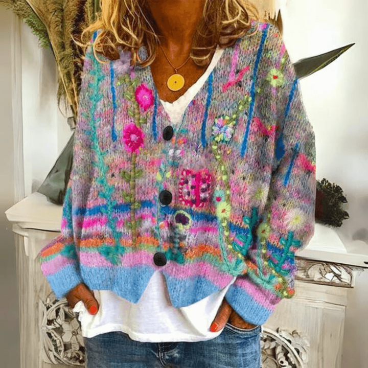 Dames gebreide cardigan, warm vest met losse pasvorm. Stijlvol en comfortabel voor herfst en winter.