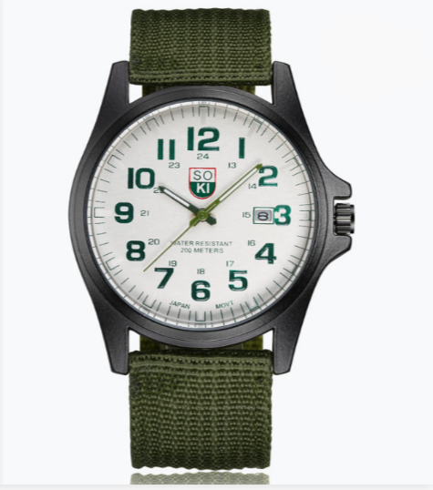 Robuust tactisch herenhorloge voor buitenactiviteiten. Duurzaam horloge met siliconen band en roestvrijstalen kast.